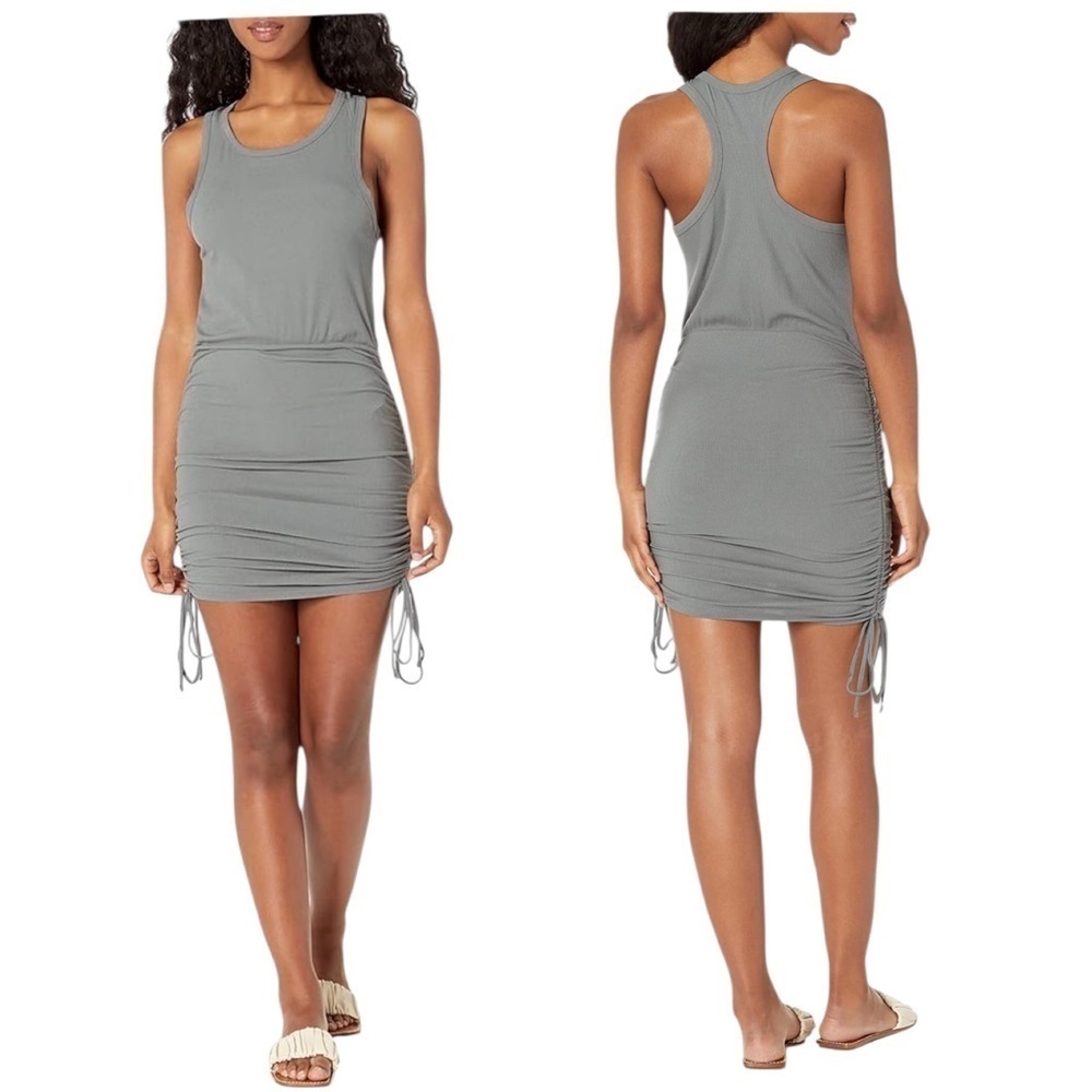 NEW BB Dakota by Steve Madden Sporty Vibe Ribbed Mini Dress Gray